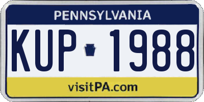 PA license plate KUP1988