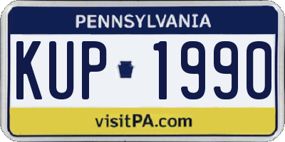 PA license plate KUP1990