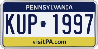 PA license plate KUP1997