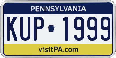 PA license plate KUP1999