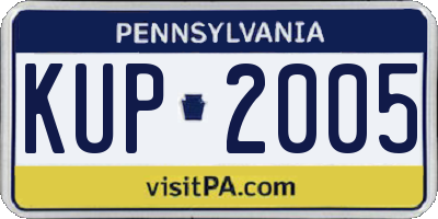 PA license plate KUP2005