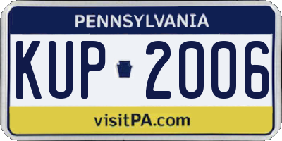 PA license plate KUP2006