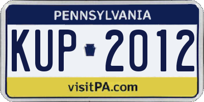 PA license plate KUP2012