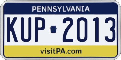 PA license plate KUP2013