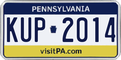 PA license plate KUP2014