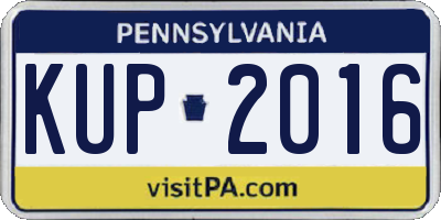 PA license plate KUP2016