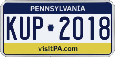 PA license plate KUP2018