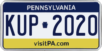 PA license plate KUP2020
