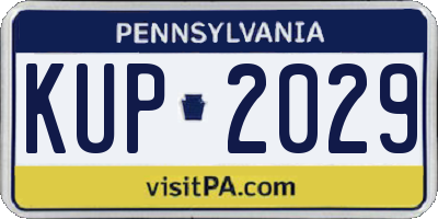 PA license plate KUP2029