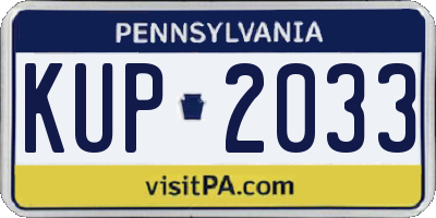 PA license plate KUP2033