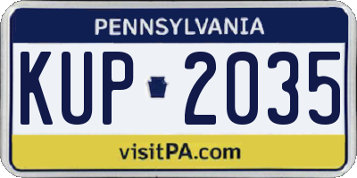 PA license plate KUP2035