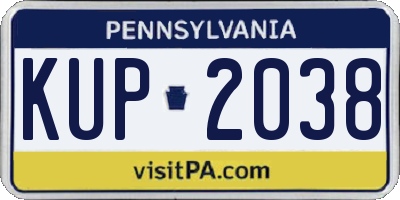 PA license plate KUP2038