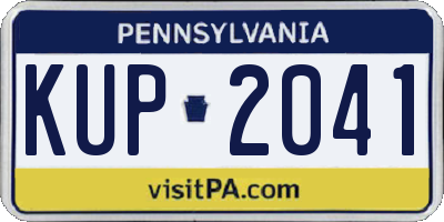 PA license plate KUP2041