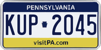 PA license plate KUP2045