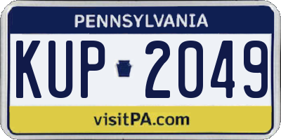 PA license plate KUP2049