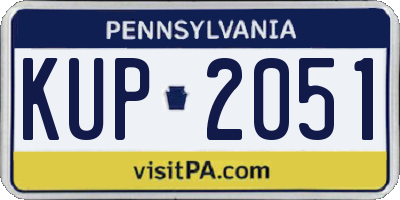 PA license plate KUP2051
