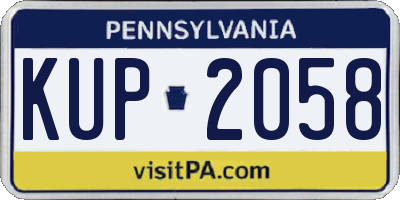 PA license plate KUP2058