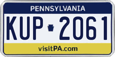 PA license plate KUP2061