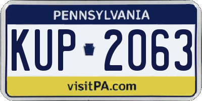 PA license plate KUP2063