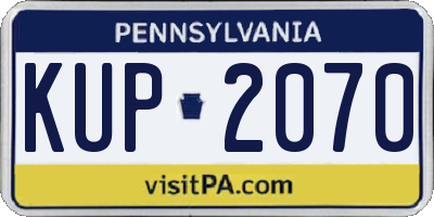 PA license plate KUP2070