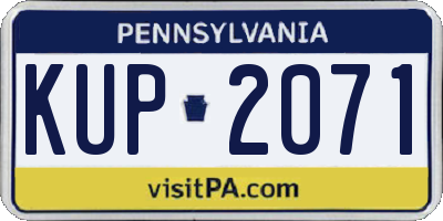 PA license plate KUP2071