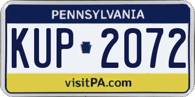PA license plate KUP2072