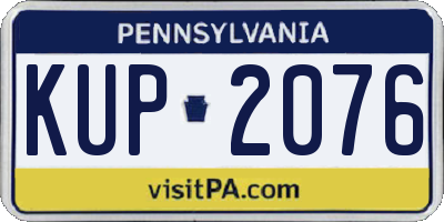 PA license plate KUP2076