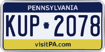 PA license plate KUP2078