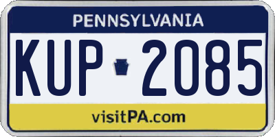 PA license plate KUP2085