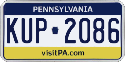 PA license plate KUP2086