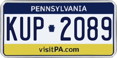 PA license plate KUP2089