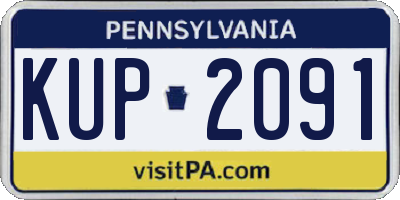 PA license plate KUP2091
