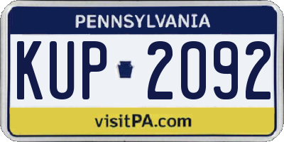 PA license plate KUP2092
