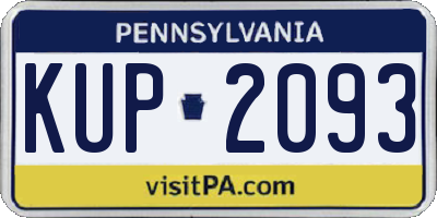 PA license plate KUP2093