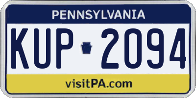 PA license plate KUP2094