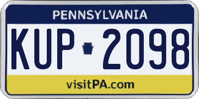 PA license plate KUP2098