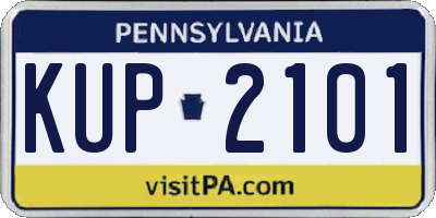 PA license plate KUP2101