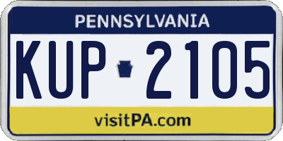 PA license plate KUP2105