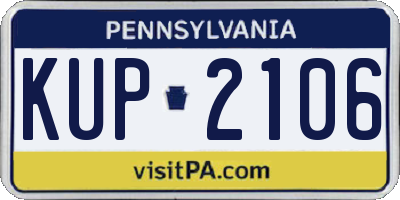 PA license plate KUP2106