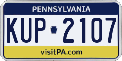 PA license plate KUP2107