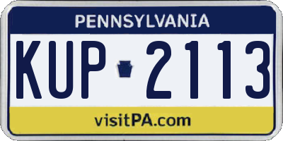 PA license plate KUP2113