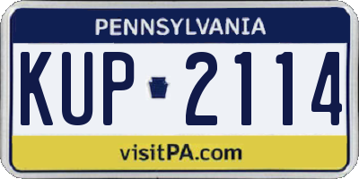 PA license plate KUP2114