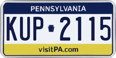 PA license plate KUP2115