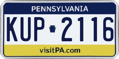 PA license plate KUP2116