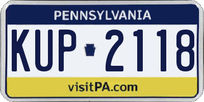 PA license plate KUP2118