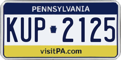 PA license plate KUP2125