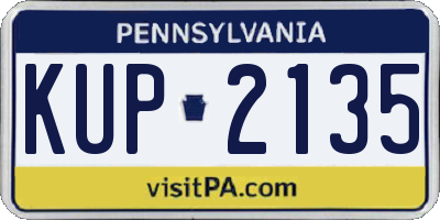 PA license plate KUP2135