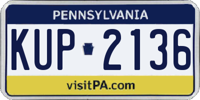 PA license plate KUP2136