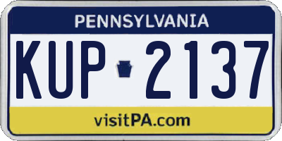 PA license plate KUP2137