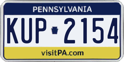 PA license plate KUP2154